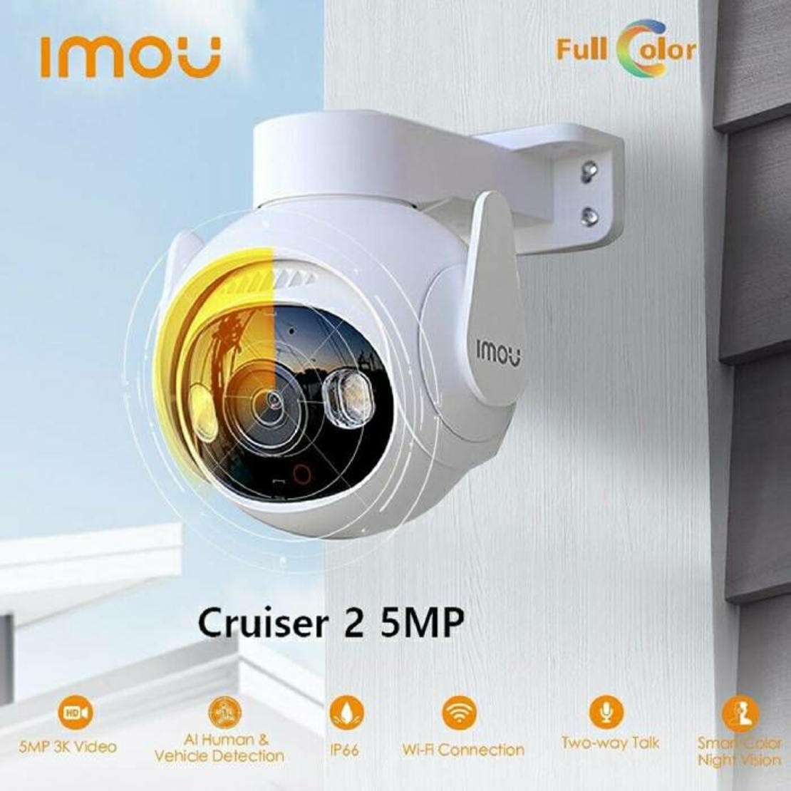IP камера за вътрешно и външно видеонаблюение Imou Cruiser 2 5MP, Бяла | IPC-GS7EP-5M0WE