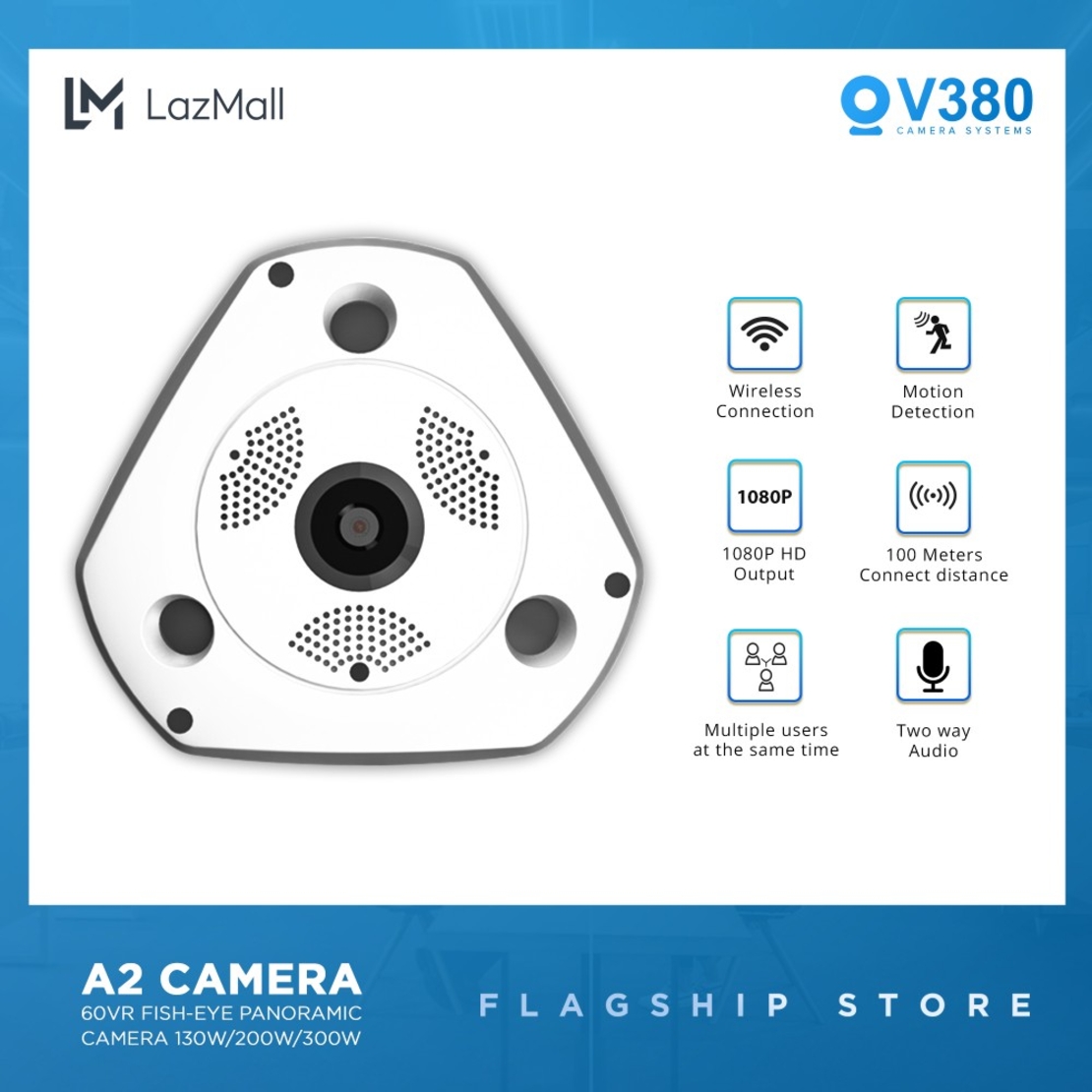 Панорамна Wi-FI Камера за видеонаблюдение Вътрешна 360°+64GB карта памет в комплект