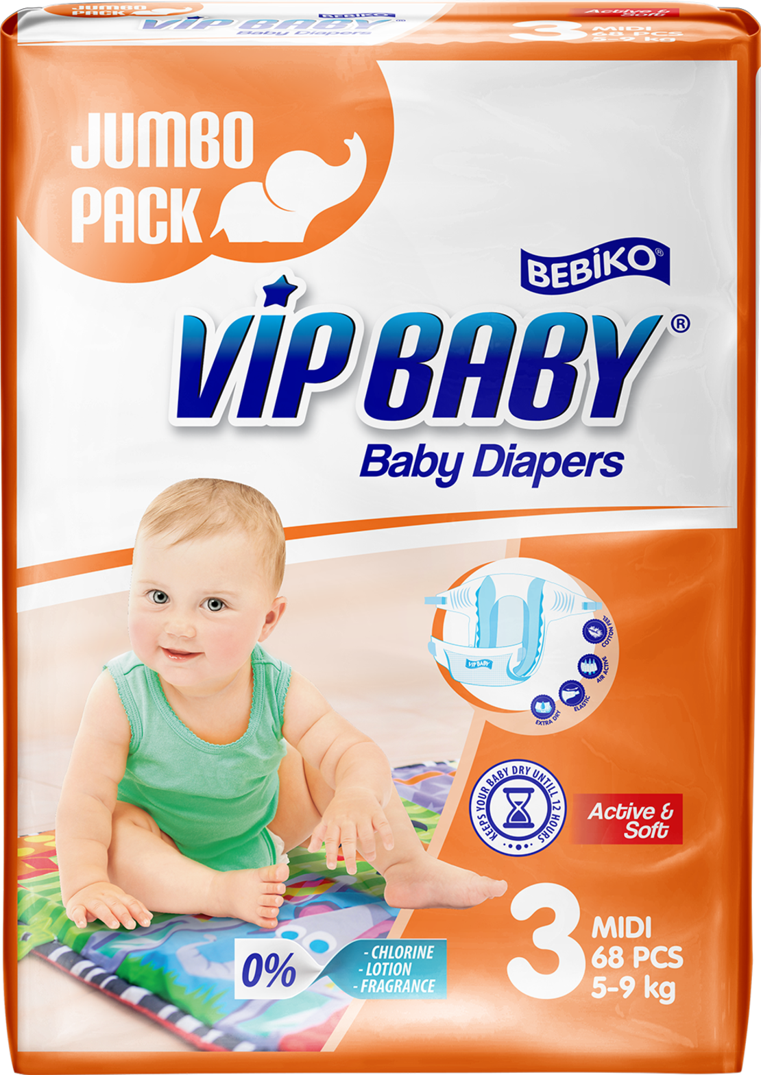 ViP Baby Active&Soft  Midi JUMBO pack пелени