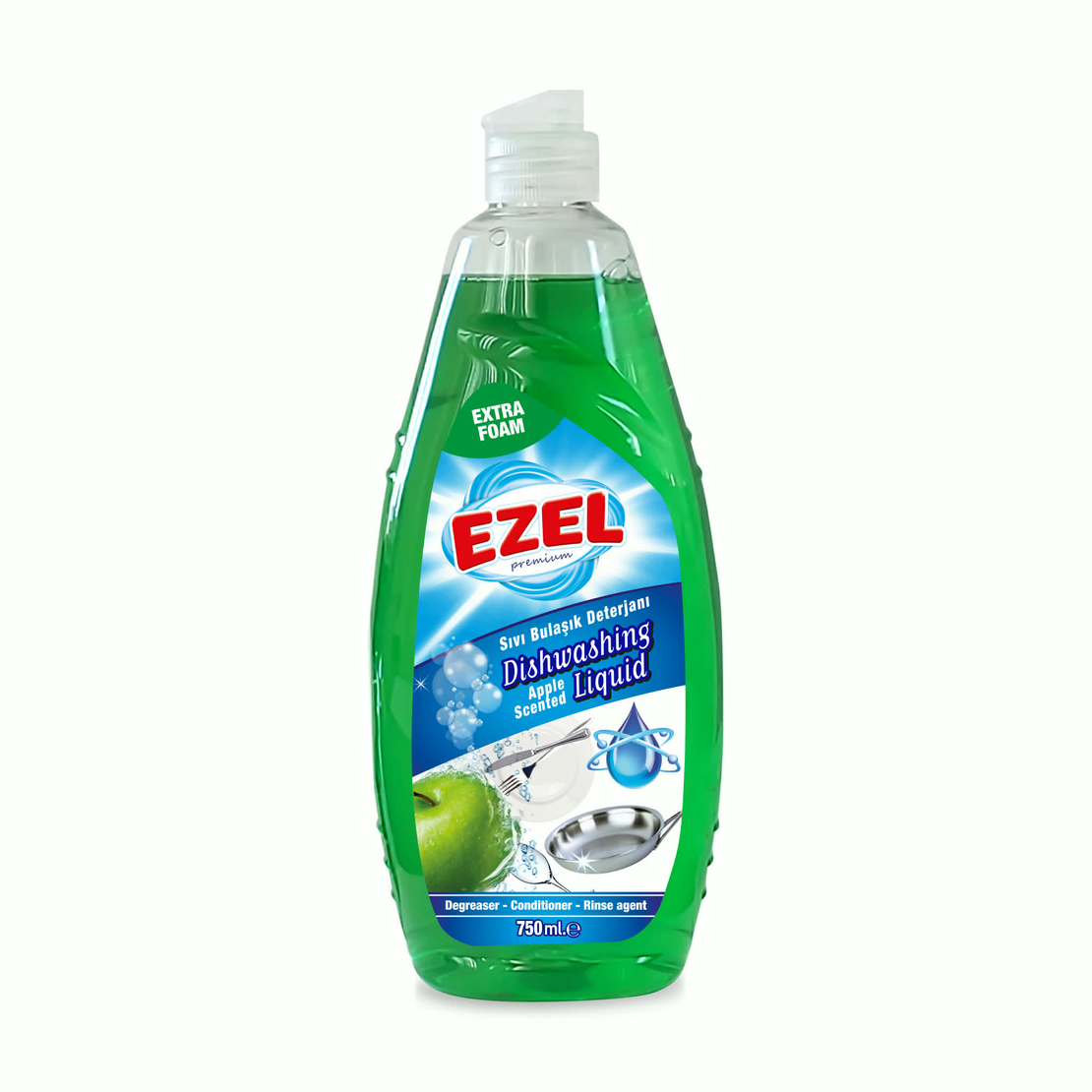 Ezel Premium препарат за миене на съдове Ябълка 750мл