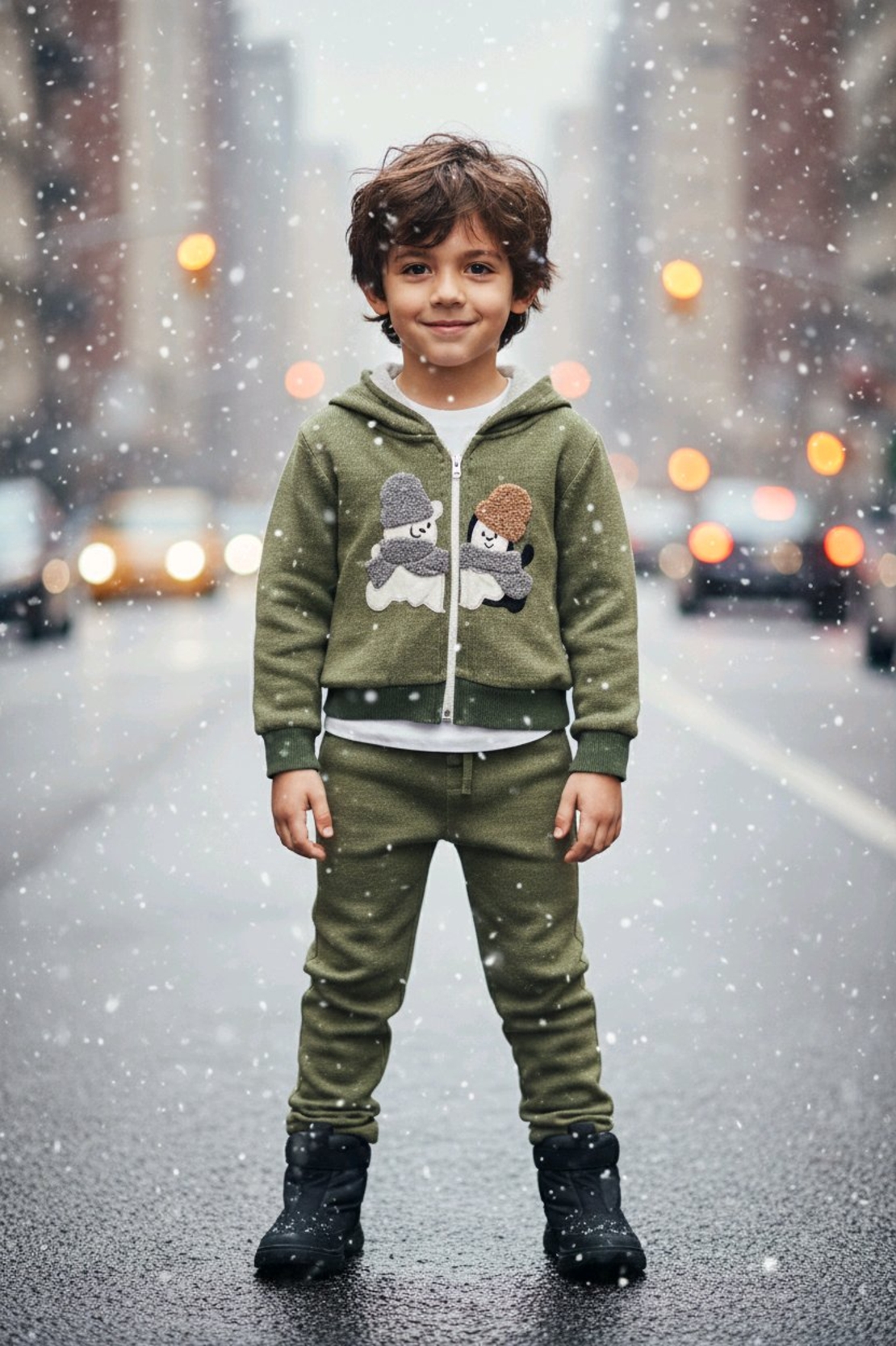 Зимно- есенен сет от 3 части зелен