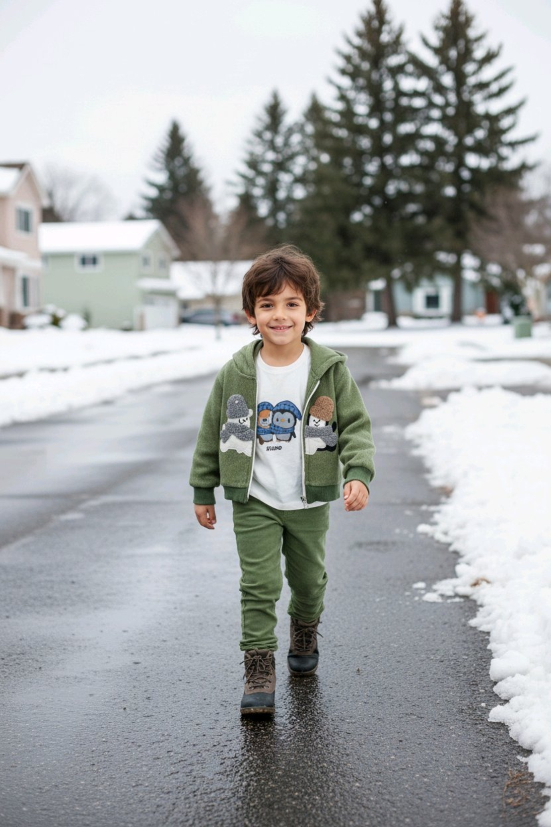Зимно- есенен сет от 3 части зелен