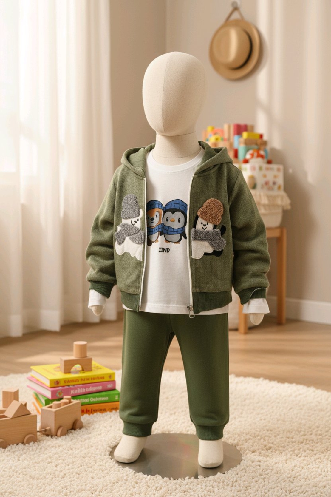 Зимно- есенен сет от 3 части зелен