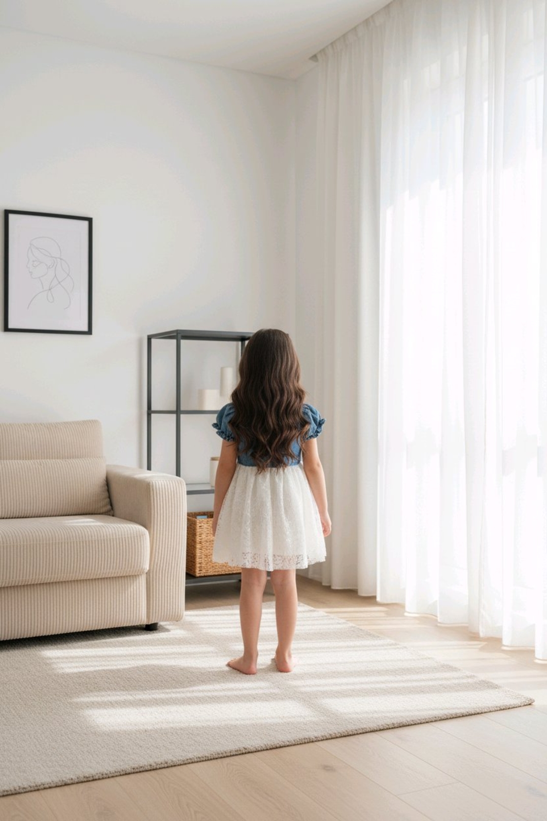 Дънкова рокля с дантела