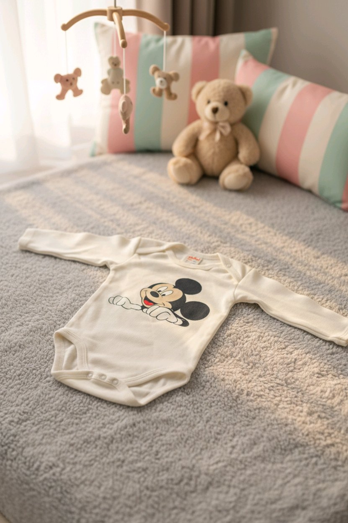 Боди с дълъг ръкав Мики Маус