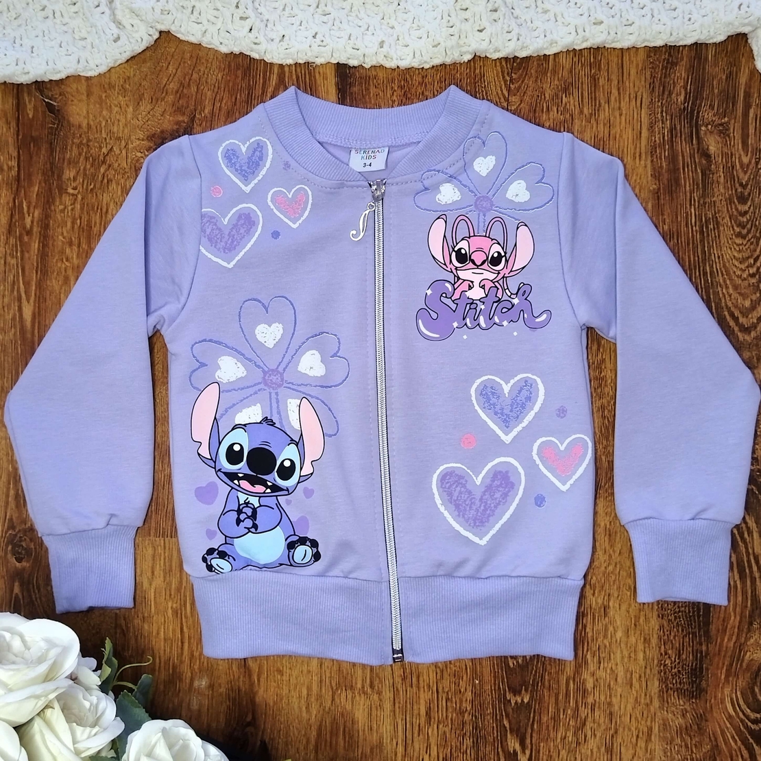 Комплект с тениска Стич в лилаво