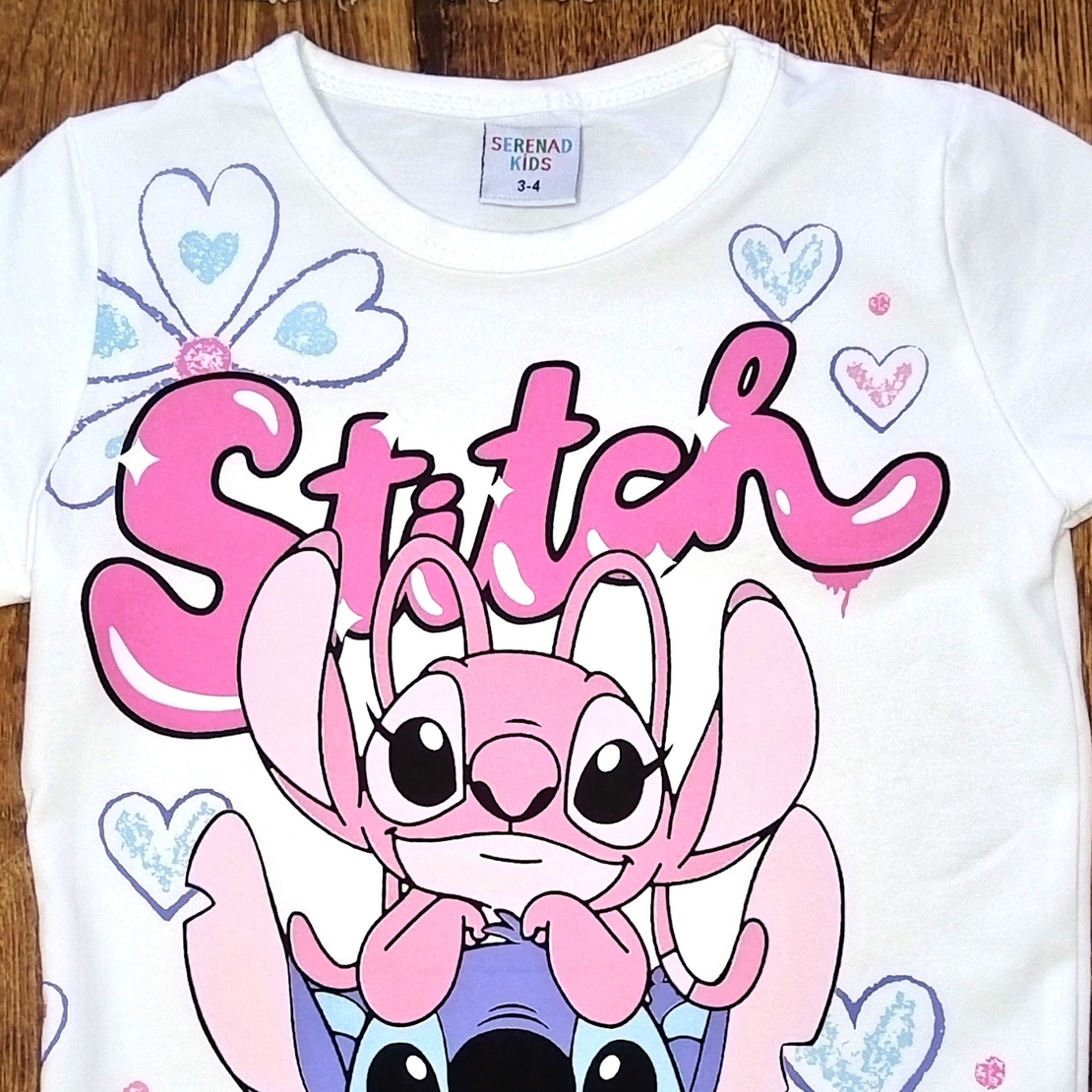 Комплект с тениска Стич в лилаво