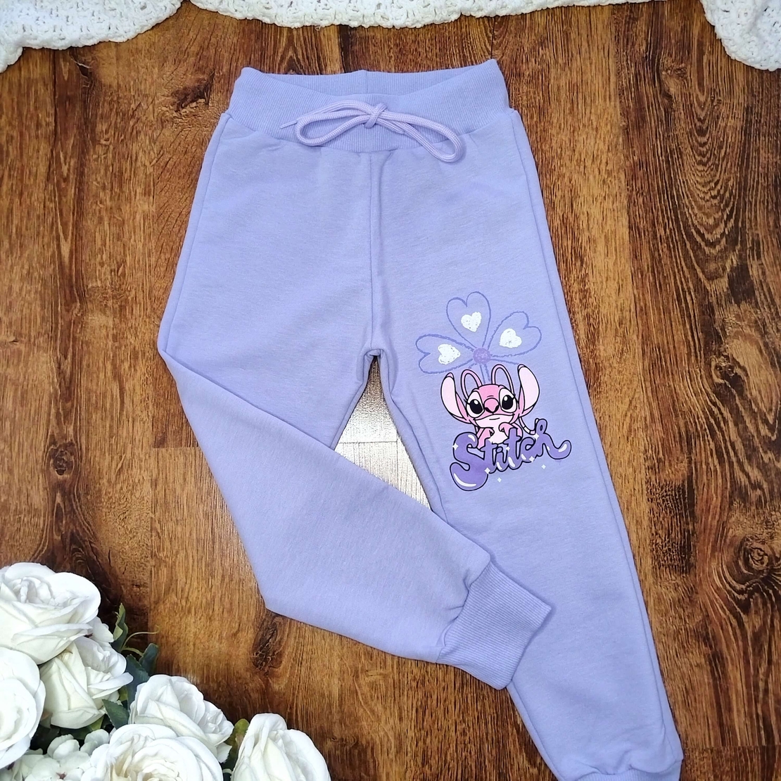 Комплект с тениска Стич в лилаво