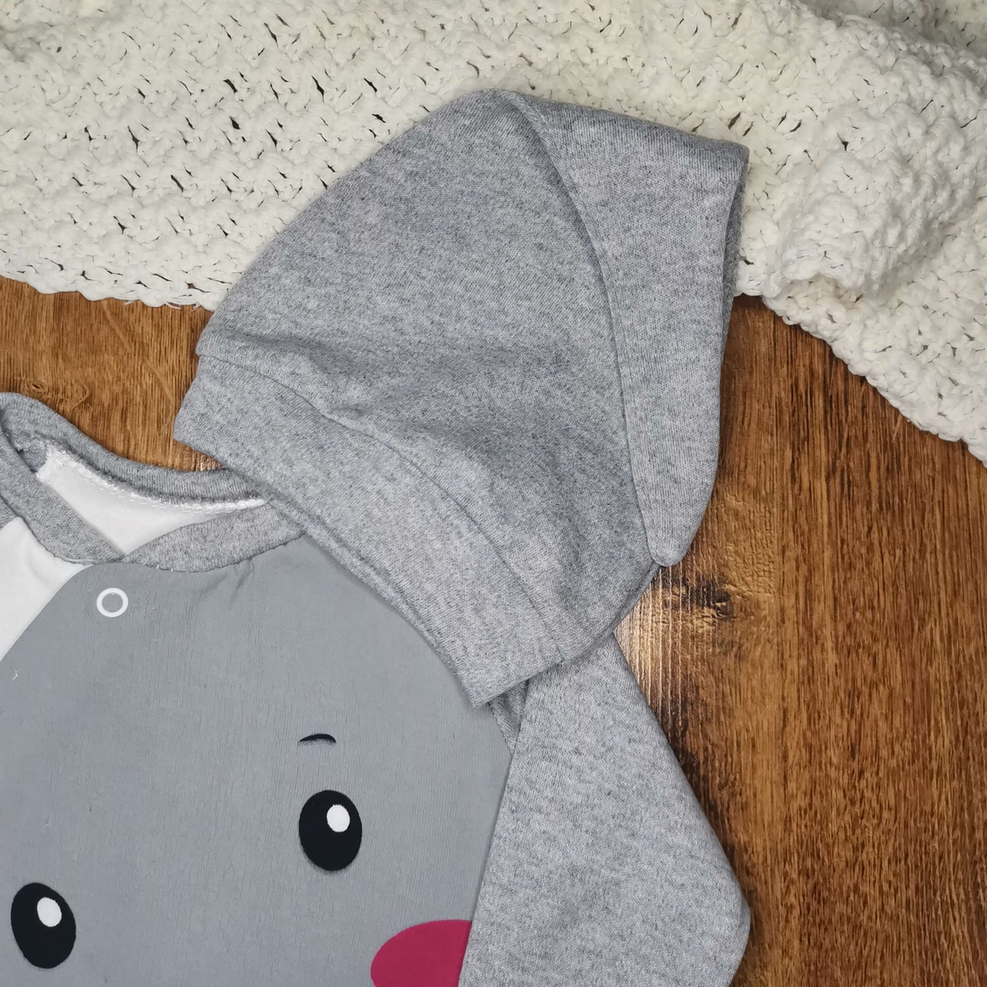 Ромпър слонче в сиво