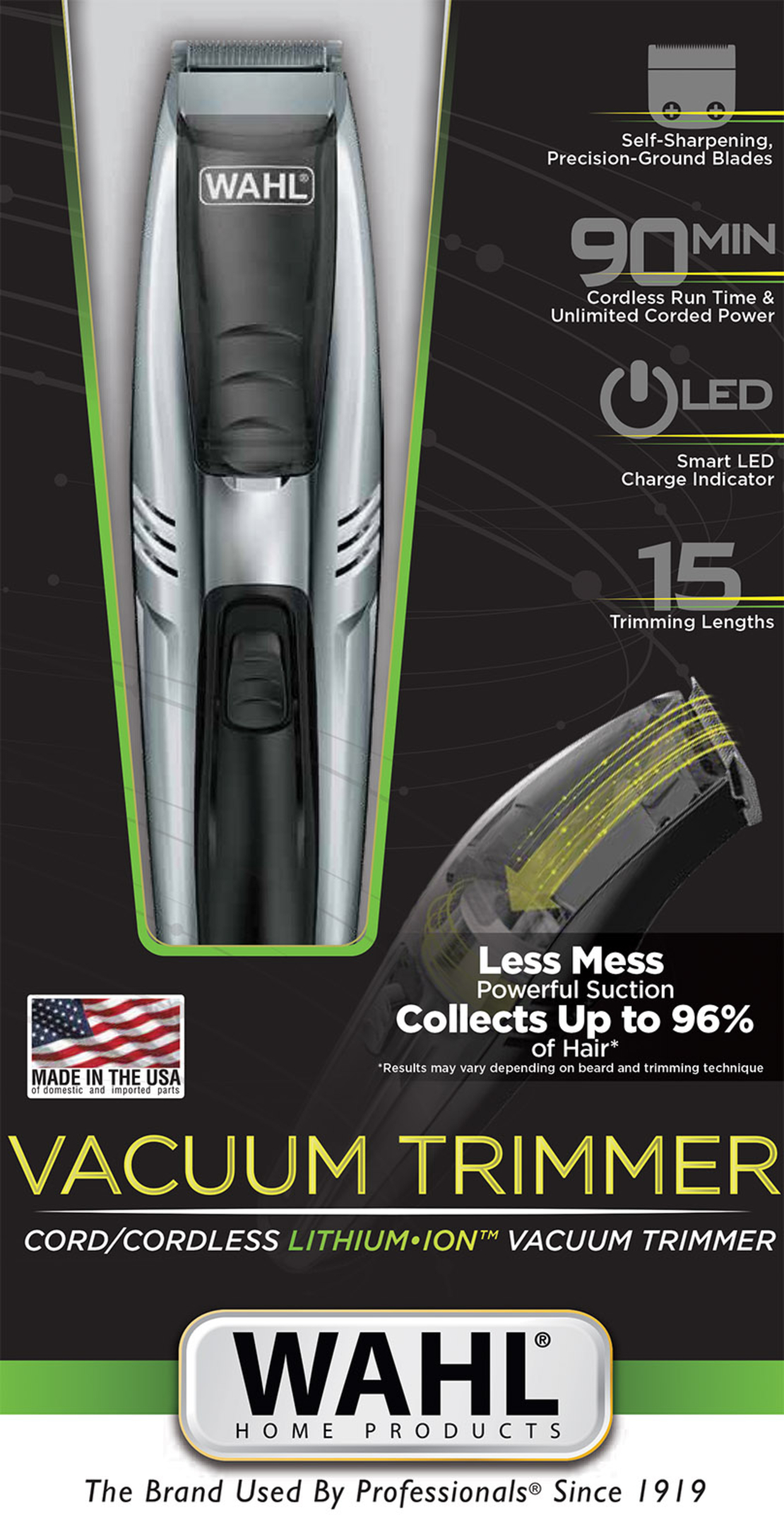 Акумулаторен тример за брада с вакуум Wahl Vacuum Trimmer 9870-016