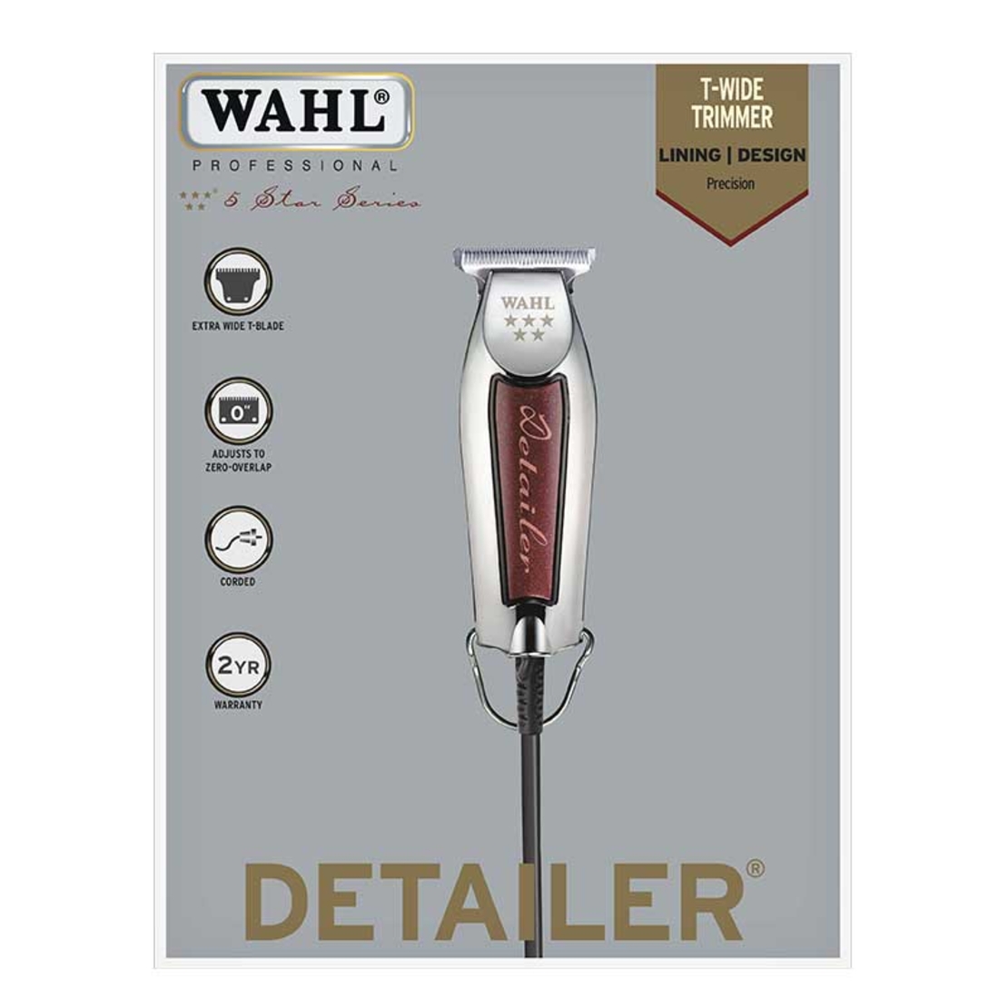 Професионален тример за подстригване с кабел WAHL WIDE DETAILER- 5 stars