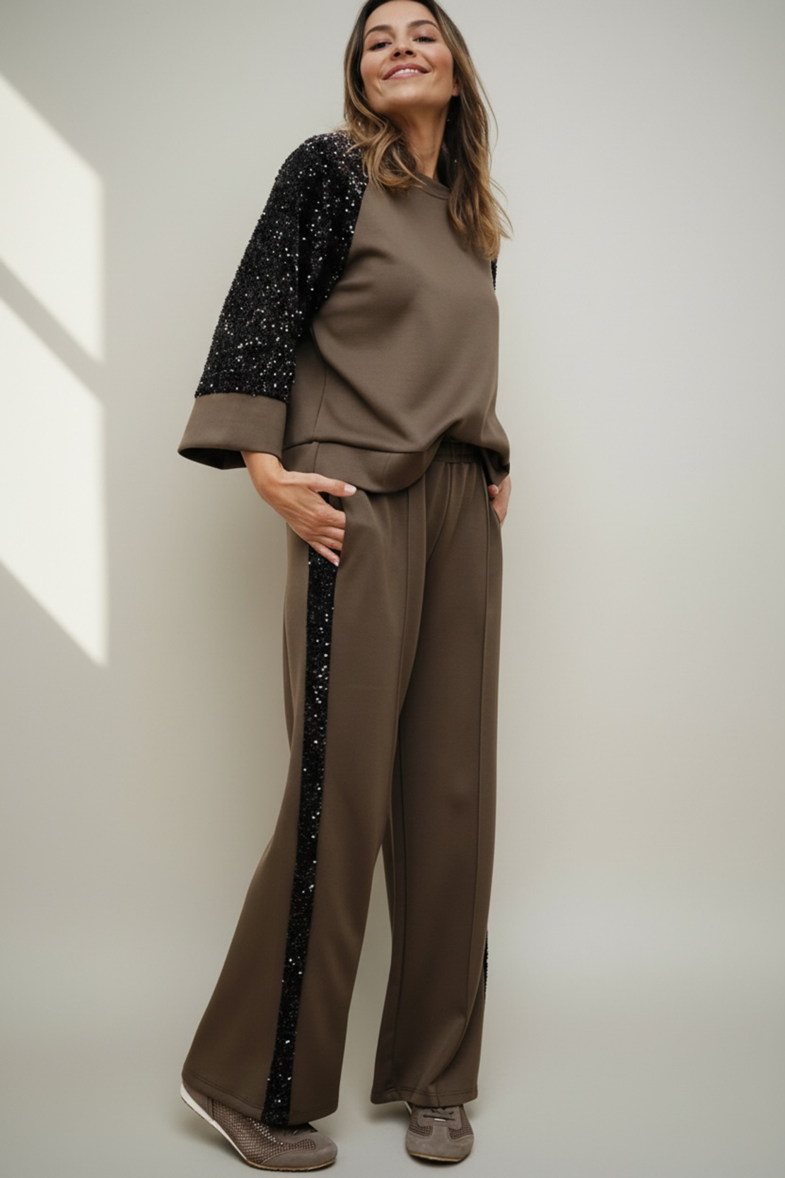 КОМПЛЕКТ с пайети Бордо и черно