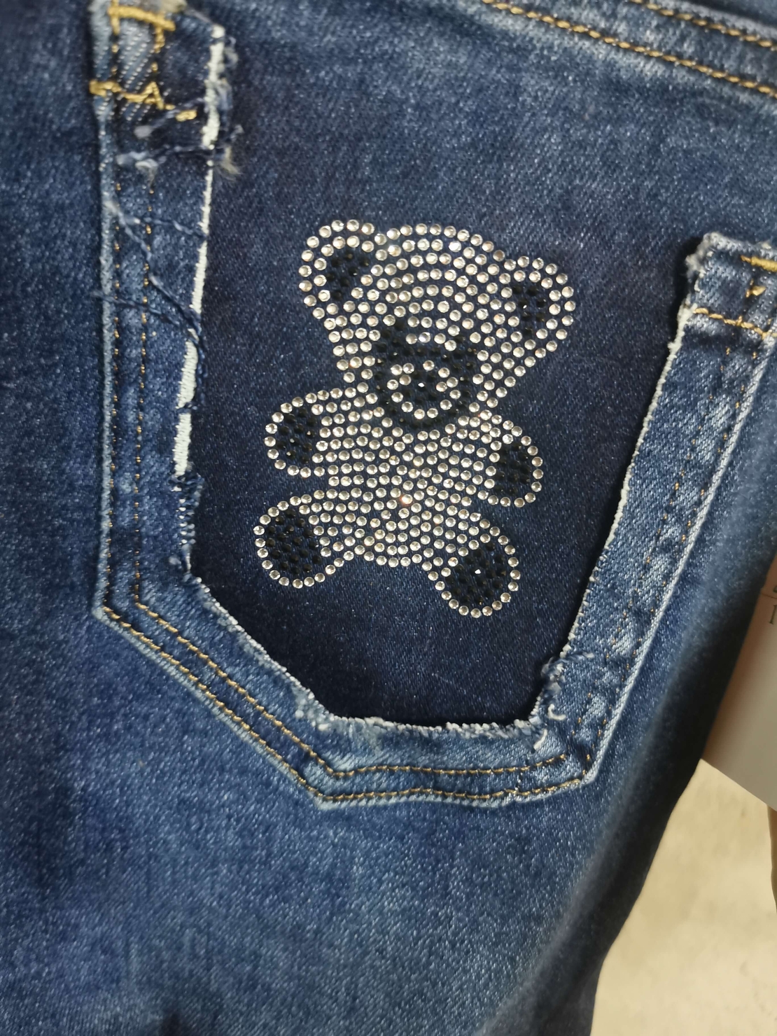 Дънки mom fit Crystal bear