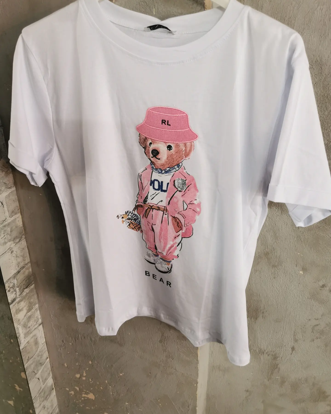 Тениска дамска PRL bear white