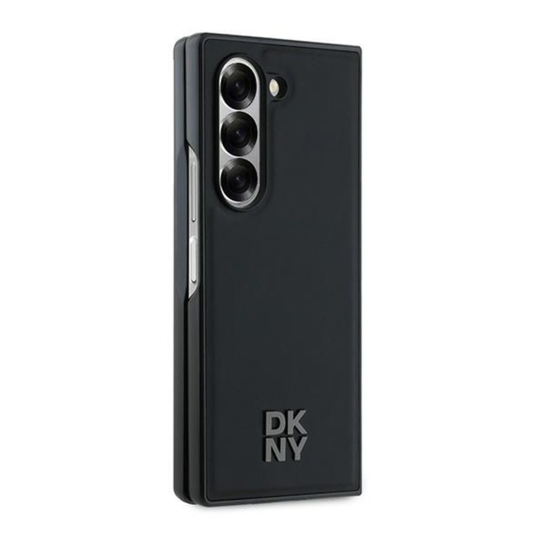 DKNY DKHMZFD6PSMCSLK Samsung Galaxy Z Fold6 F956 black Magsafe Plain Leather Metal Stack Logo