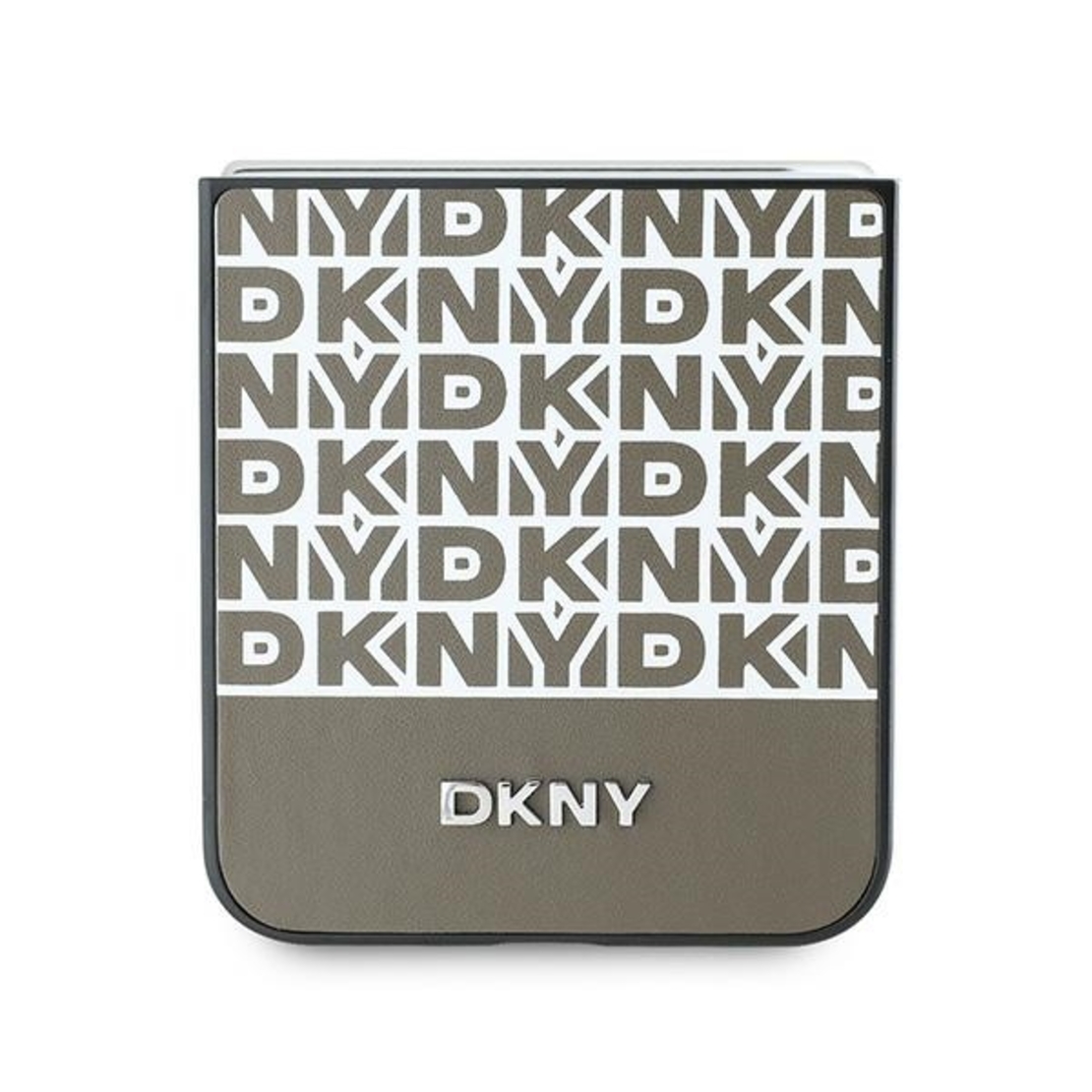 DKNY DKHCZF6PSOSPW Samsung Galaxy Z Flip6 F741 brown Repeat Pattern Bottom Stripe