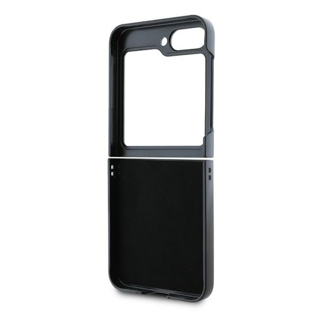 DKNY DKHCZF6PSMCSLK Samsung Galaxy Z Flip6 F741 black lether Matal Stack Logo