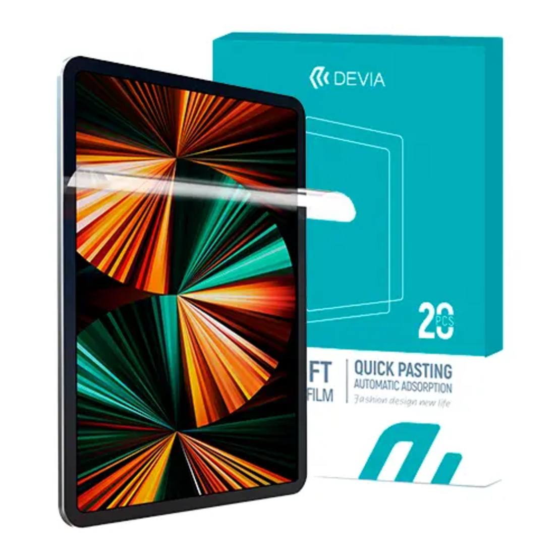 Пакет 20 броя Devia Intelligent TPU soft protector front хидрогел за таблет до 12.9