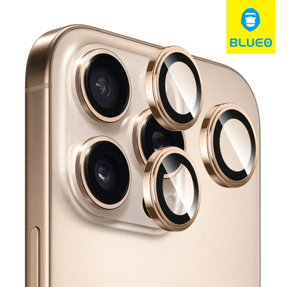 BLUEO SAPPHIRE CRYSTAL ORIGINAL LENS GLASS iPhone 15 Pro/15 Pro Max/16 Pro/16 Pro Max, Desert Titanium