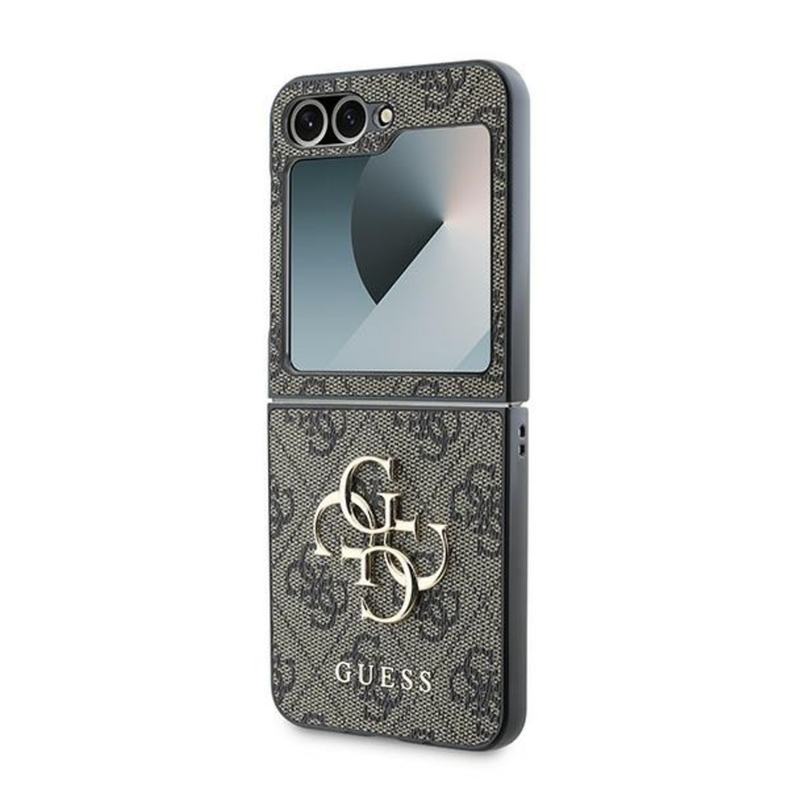 Guess GUHCZF64GMGBR Samsung Galaxy Z Flip6 F741 brown Leather 4G Metal Logo