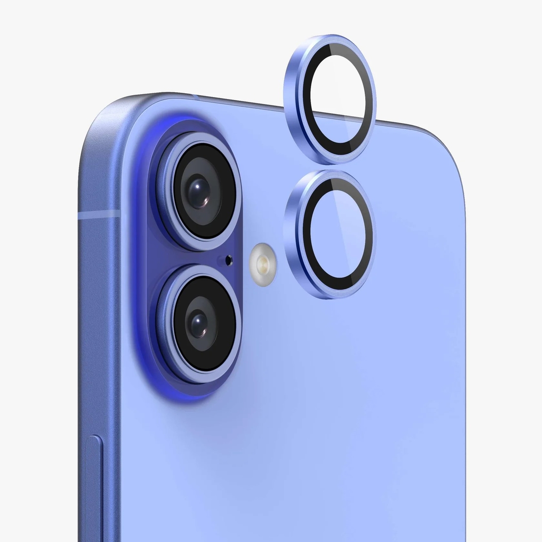BLUEO Original metal frame lens protector glass iPhone 16/16 Plus, син
