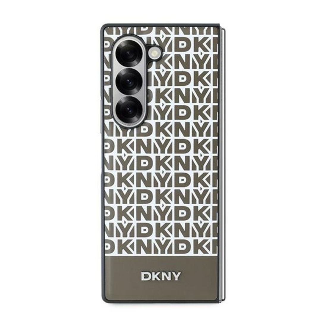 DKNY DKHMZFD6PSOSPW Samsung Galaxy Z Fold6 F956 brown Repeat Pattern Bottom Stripe