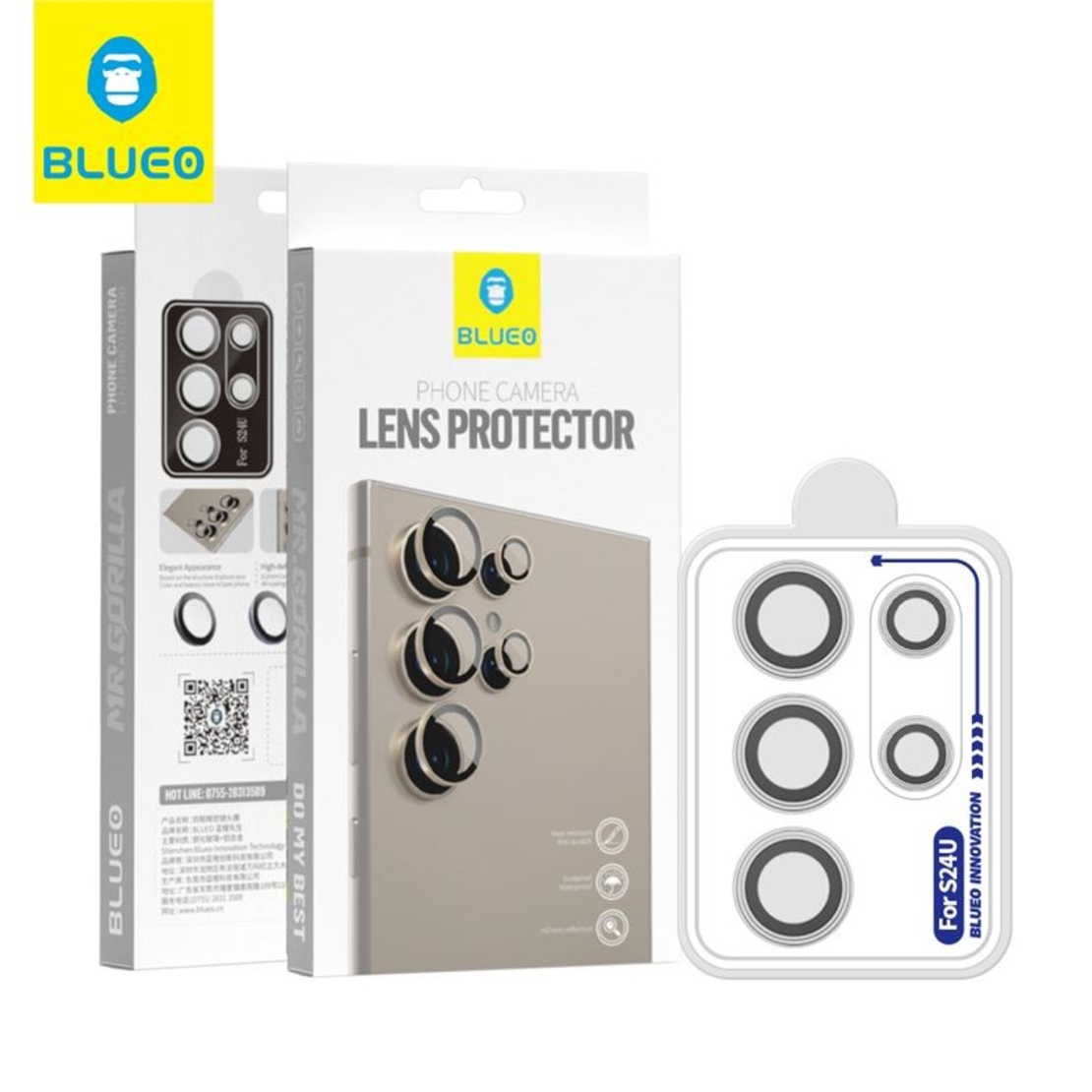 BLUEO Phone Camera Lens Protector Samsung Galaxy S24 Ultra, натурален титан