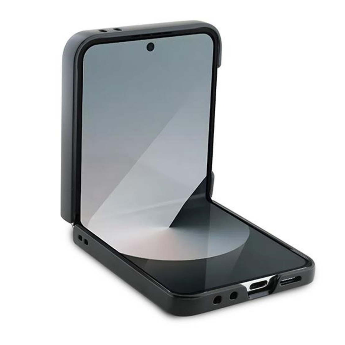 Guess GUHCZF64GMGGR Samsung Galaxy Z Flip6 F741 black Leather 4G Metal Logo