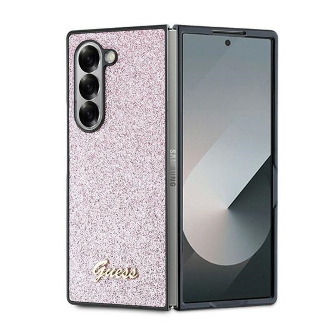 Guess GUHCZFD6HGGSHP Samsung Galaxy Z Fold6 F956 pink hardcase 4G Glitter Script