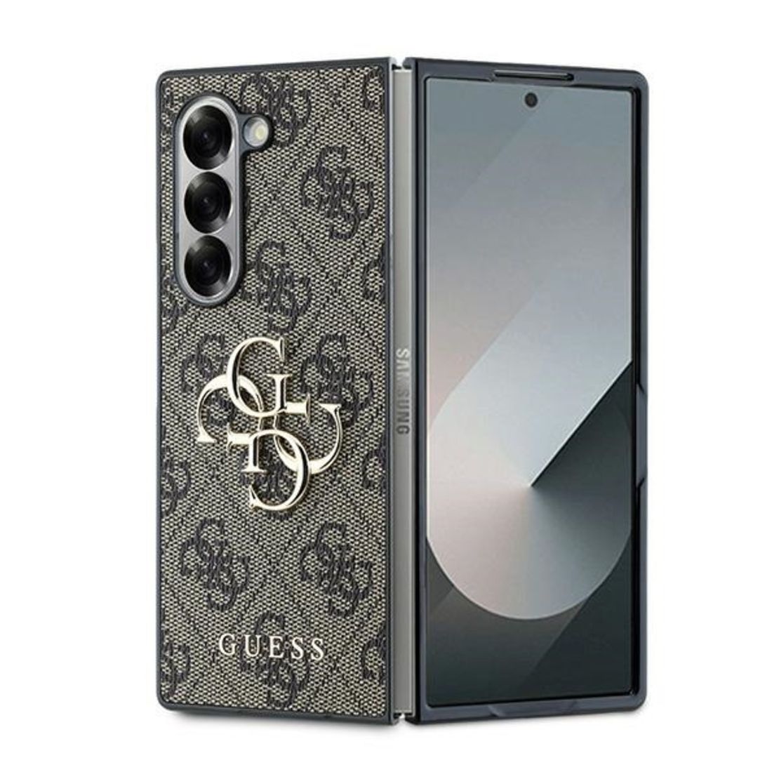 Guess GUHCZFD64GMGBR Samsung Galaxy Z Fold6 F956 brown Leather 4G Metal Logo
