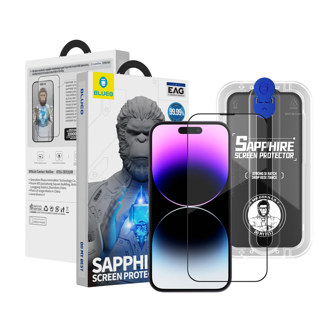 BLUEO SAPPHIRE SCREEN PROTECTOR с апликатор iPhone 15 Pro Max