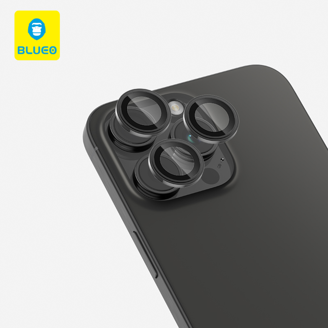 BLUEO Original metal frame lens Protector glass iPhone 15 Pro/15 Pro Max/16 Pro/16 Pro Max, Black Titanium