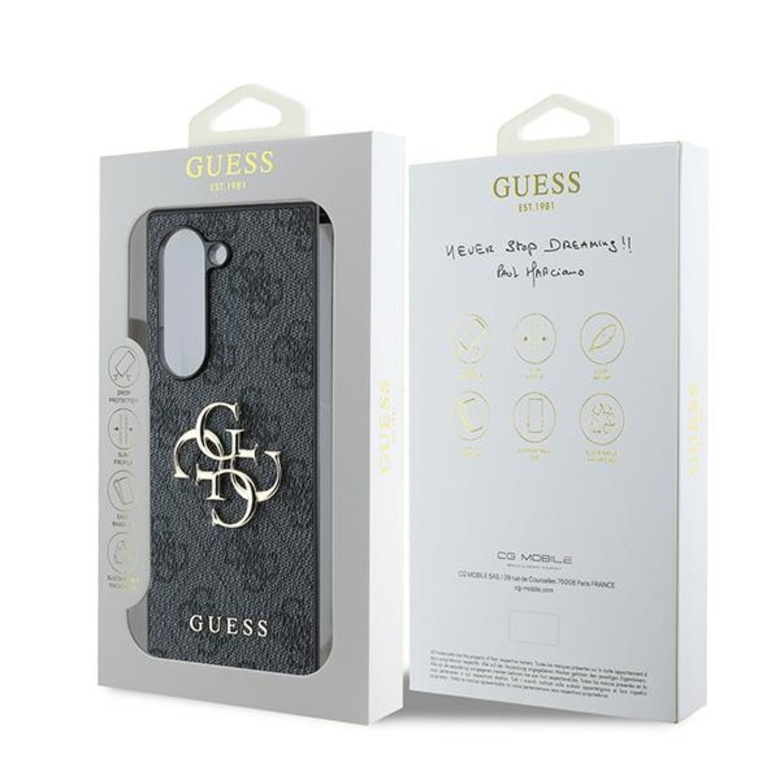 Guess GUHCZFD64GMGGR Samsung Galaxy Z Fold6 F956 black Leather 4G Metal Logo