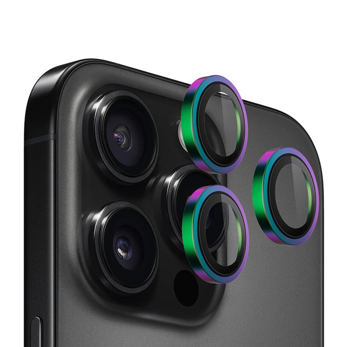 BLUEO Original metal frame lens Protector glass iPhone 15 Pro/15 Pro Max/16 Pro/16 Pro Max, Colorful