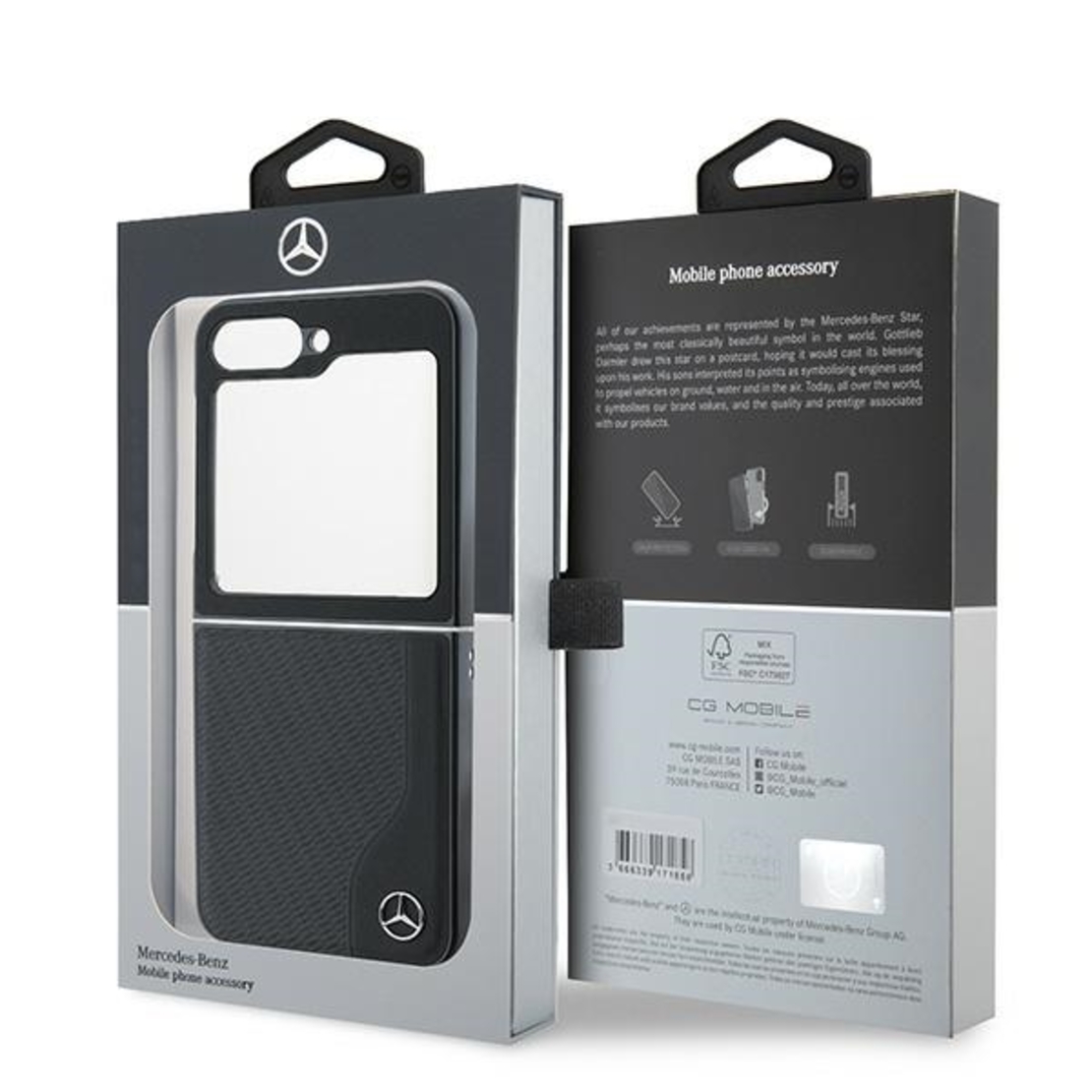 Mercedes MEHMZF623RBGVK Samsung Galaxy Z Flip6 F741 black Leather Wood Imitation MagSafe