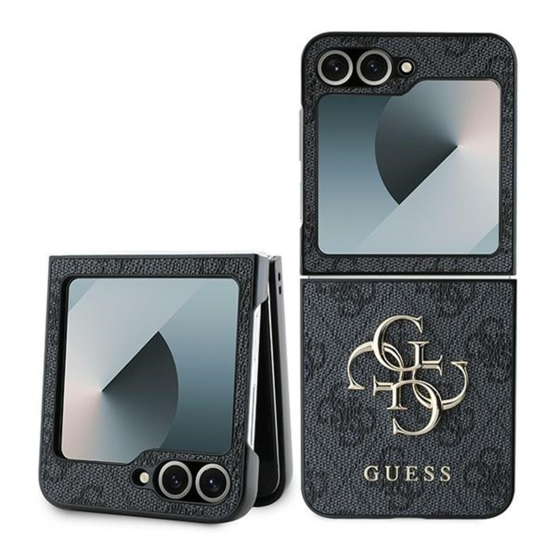 Guess GUHCZF64GMGGR Samsung Galaxy Z Flip6 F741 black Leather 4G Metal Logo