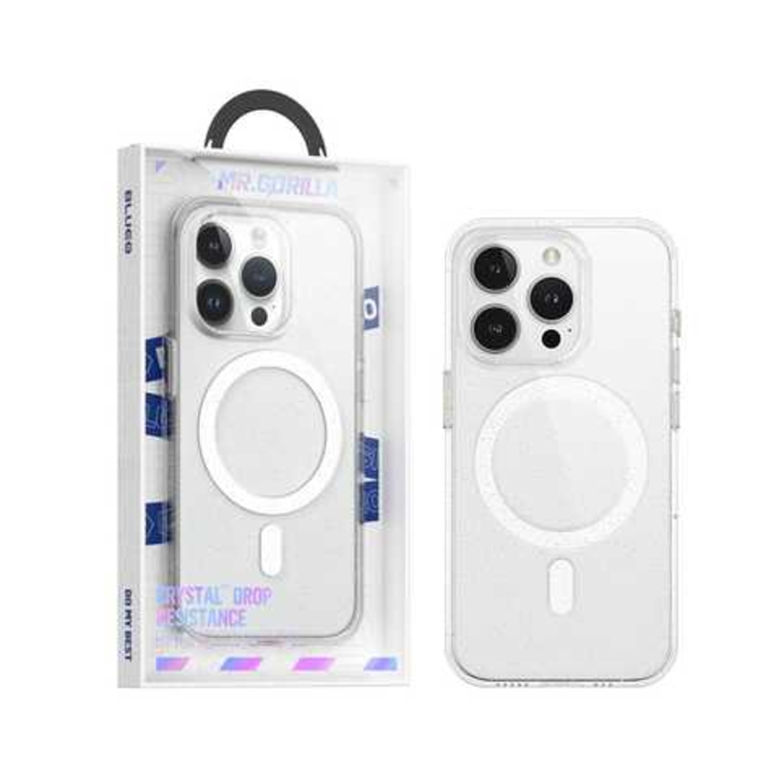 BLUEO Crystal Pro Drop Resistance Phone Case With Magnetic iPhone 15 Pro Max, прозрачен