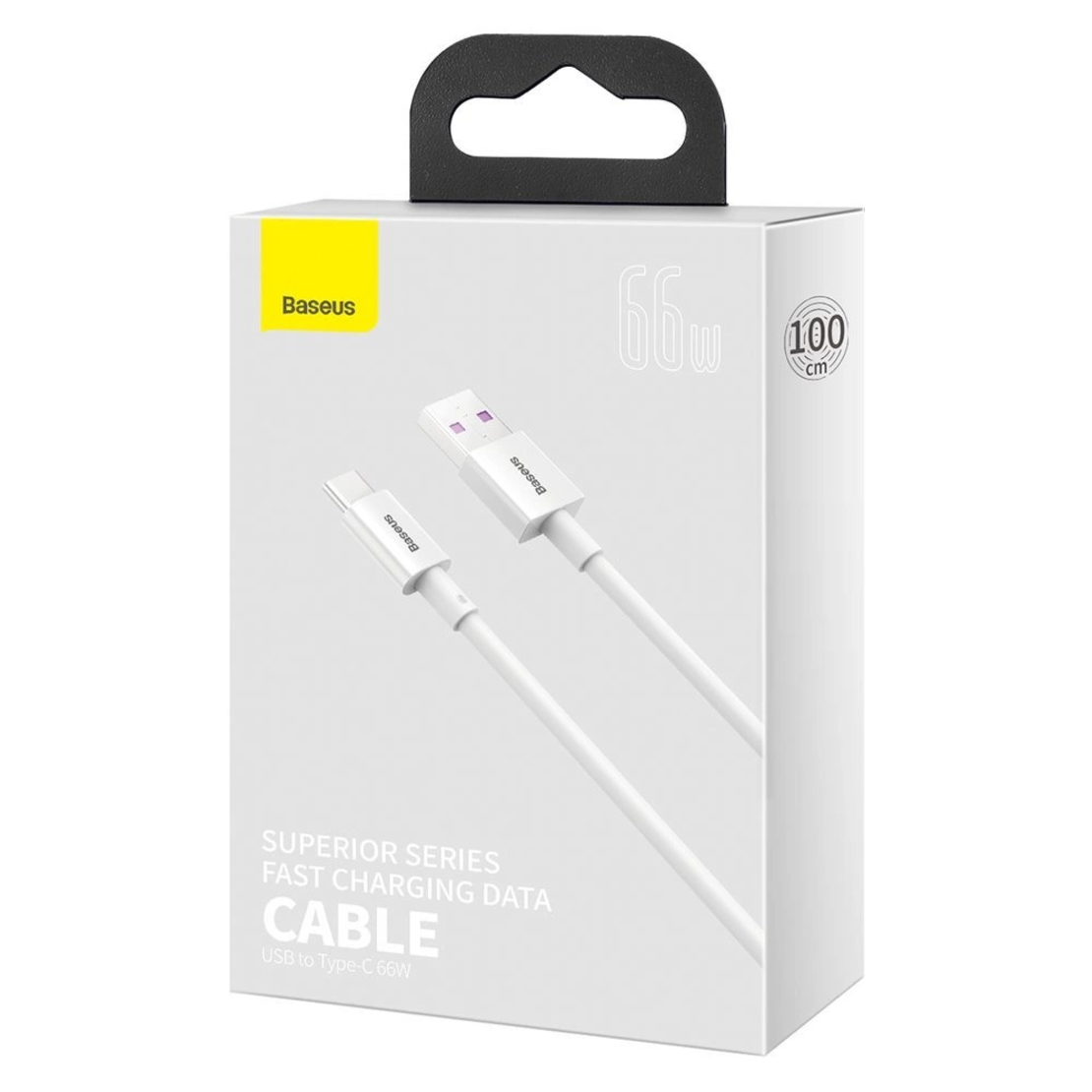 Кабел за данни Baseus Superior USB Cable - USB Type C 66 W 6A 1 m White (CATYS-02)
