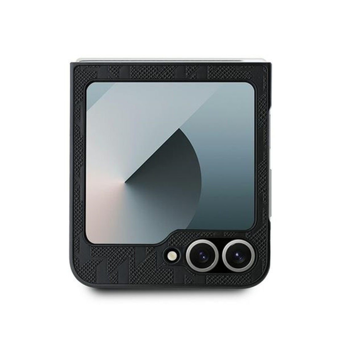 Karl Lagerfeld KLHCZF6SAPKINPK Samsung Galaxy Z Flip6 black Saffiano Monogram Ikonik Pin