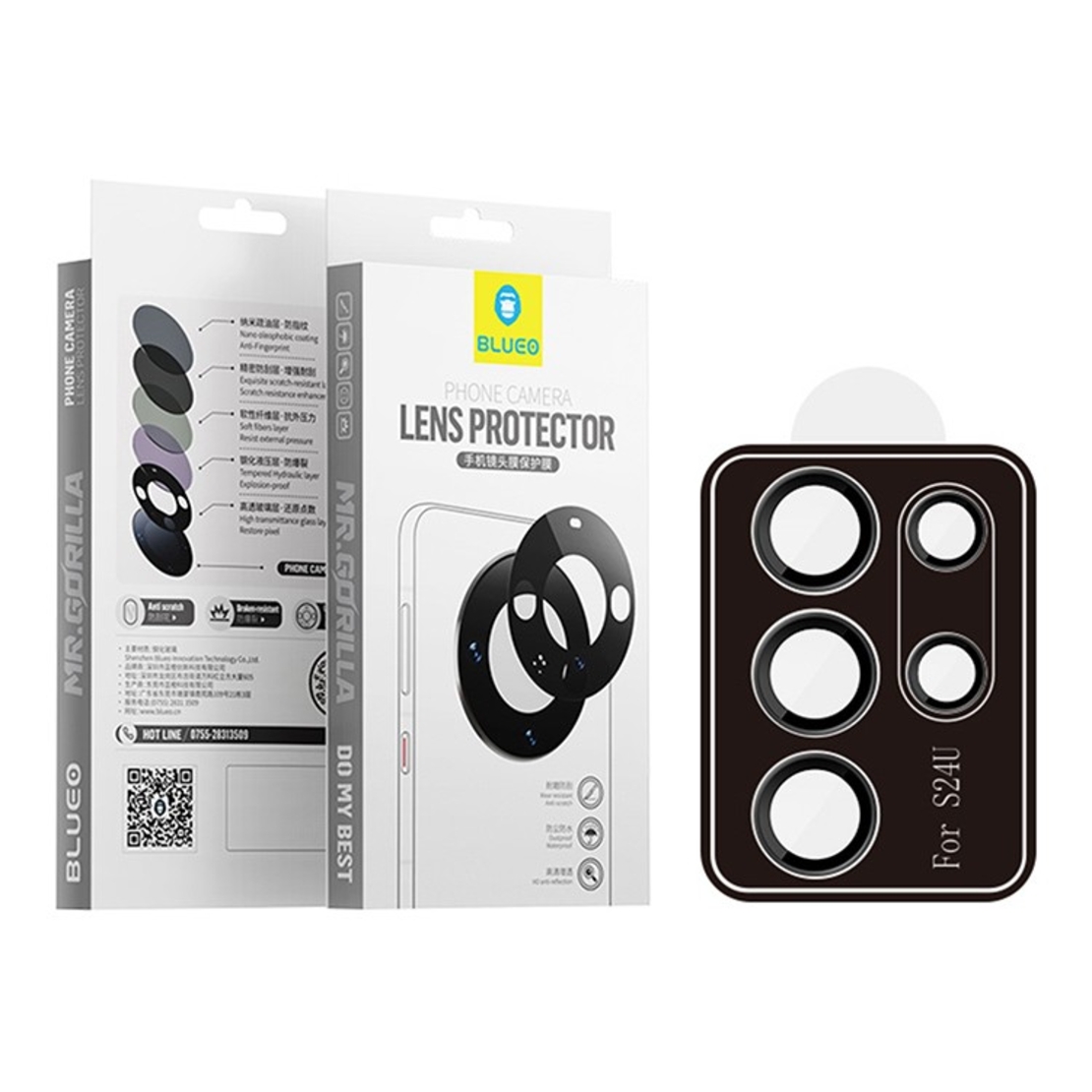 BLUEO Phone Camera Lens Protector Samsung Galaxy S24 Ultra, черен