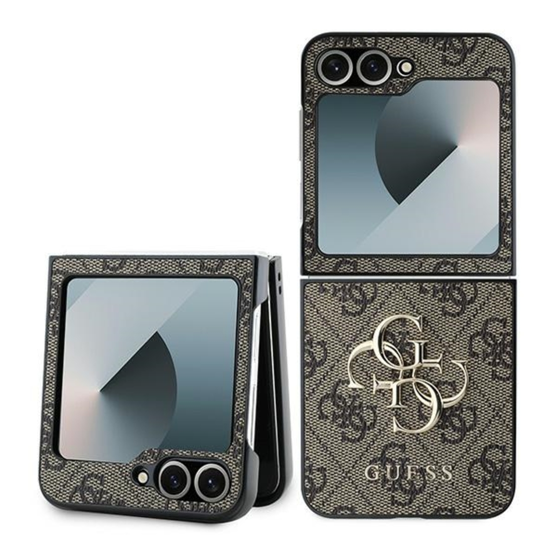 Guess GUHCZF64GMGBR Samsung Galaxy Z Flip6 F741 brown Leather 4G Metal Logo