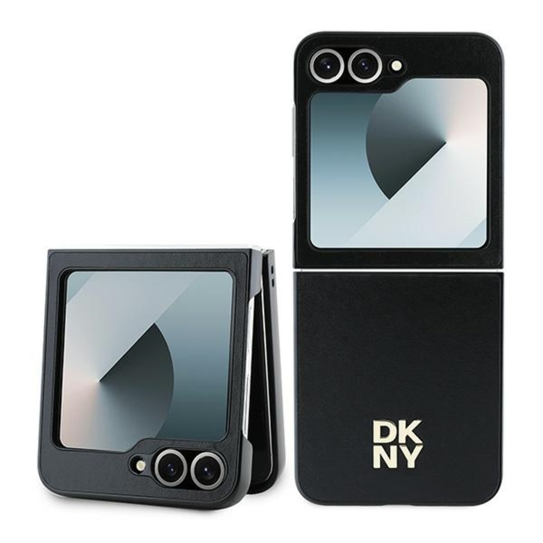 DKNY DKHCZF6PSMCSLK Samsung Galaxy Z Flip6 F741 black lether Matal Stack Logo