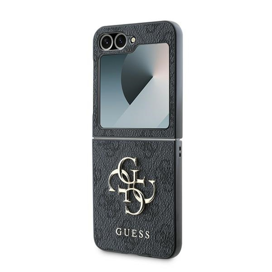 Guess GUHCZF64GMGGR Samsung Galaxy Z Flip6 F741 black Leather 4G Metal Logo