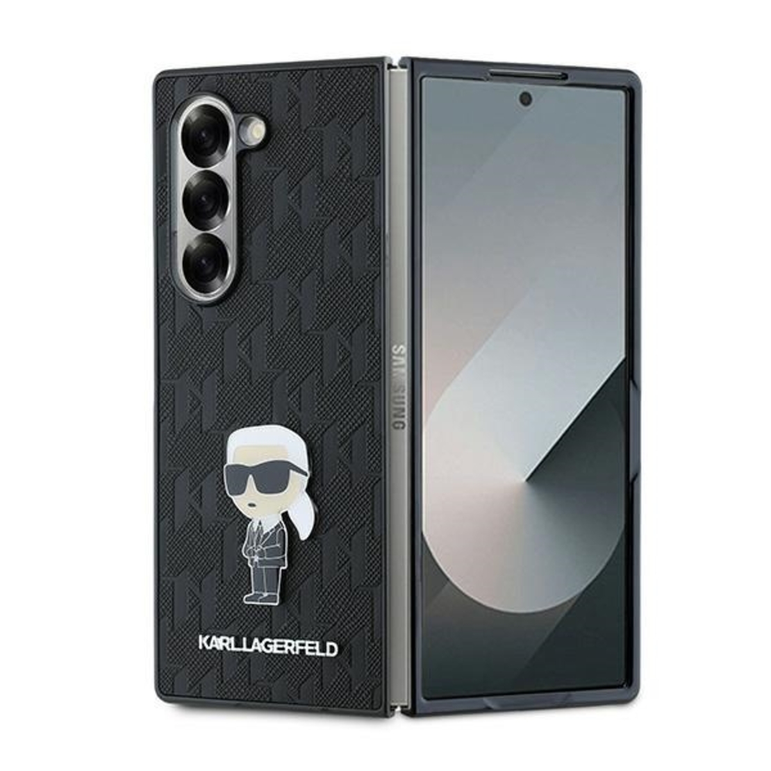Karl Lagerfeld KLHCZFD6SAPKINPKK Samsung Galaxy Z Fold6 black Saffiano Ikonik Pin