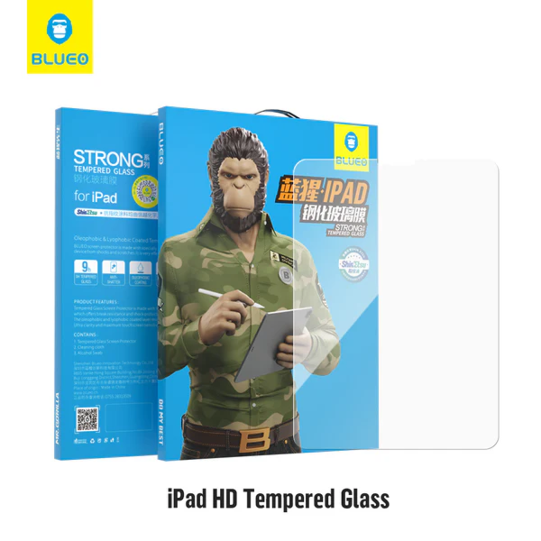 BLUEO iPad HD Tempered Glass iPad Air 13