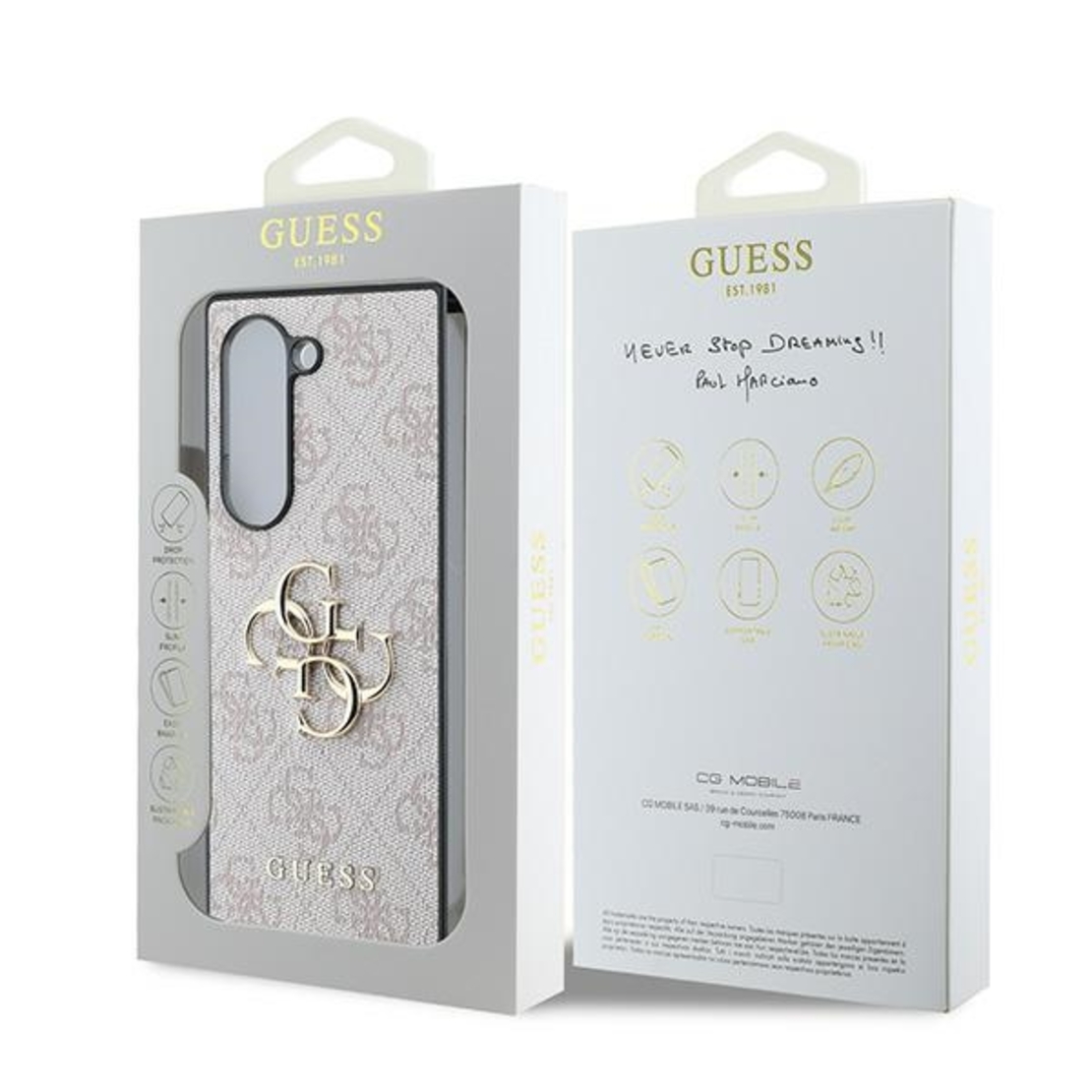 Guess GUHCZFD64GMGPI Samsung Galaxy Z Fold6 F956 pink Leather 4G Metal Logo