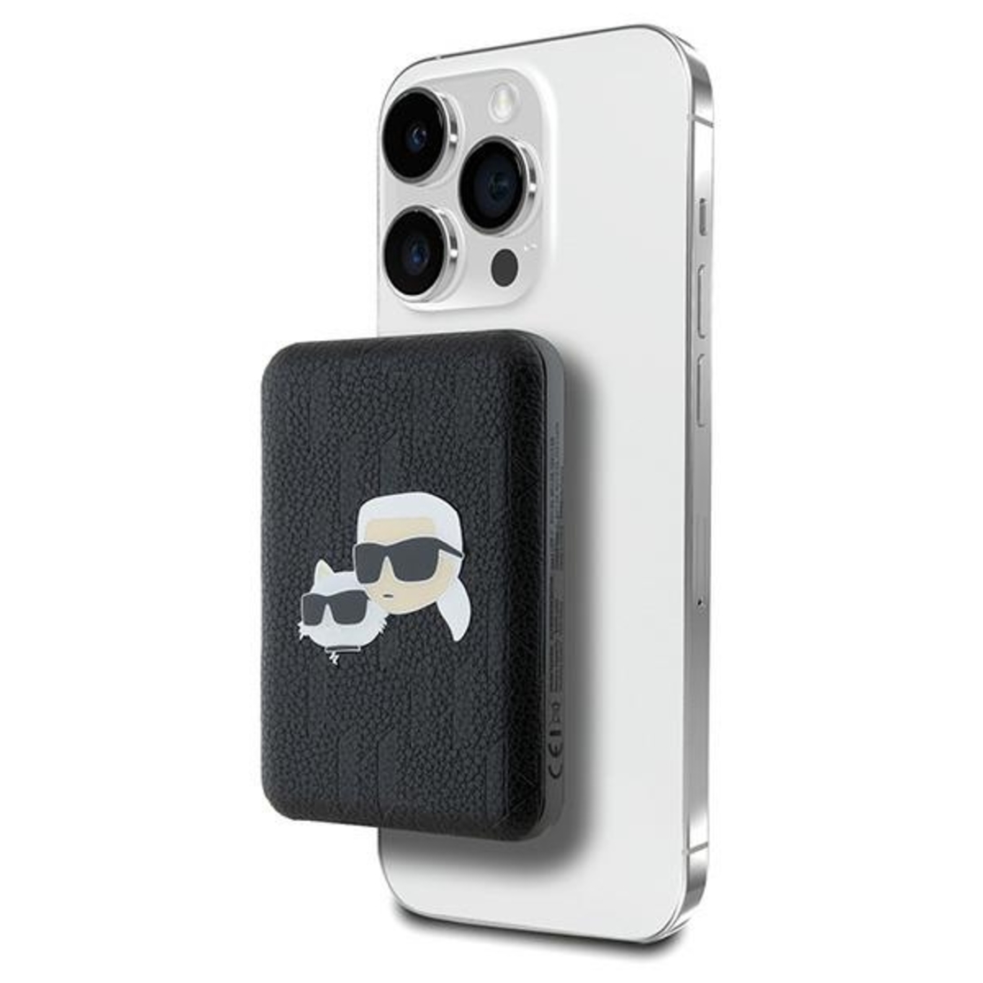 Karl Lagerfeld Powerbank MagSafe 15W 5000mAh black Karl&Choupette Head Pin MagSafe