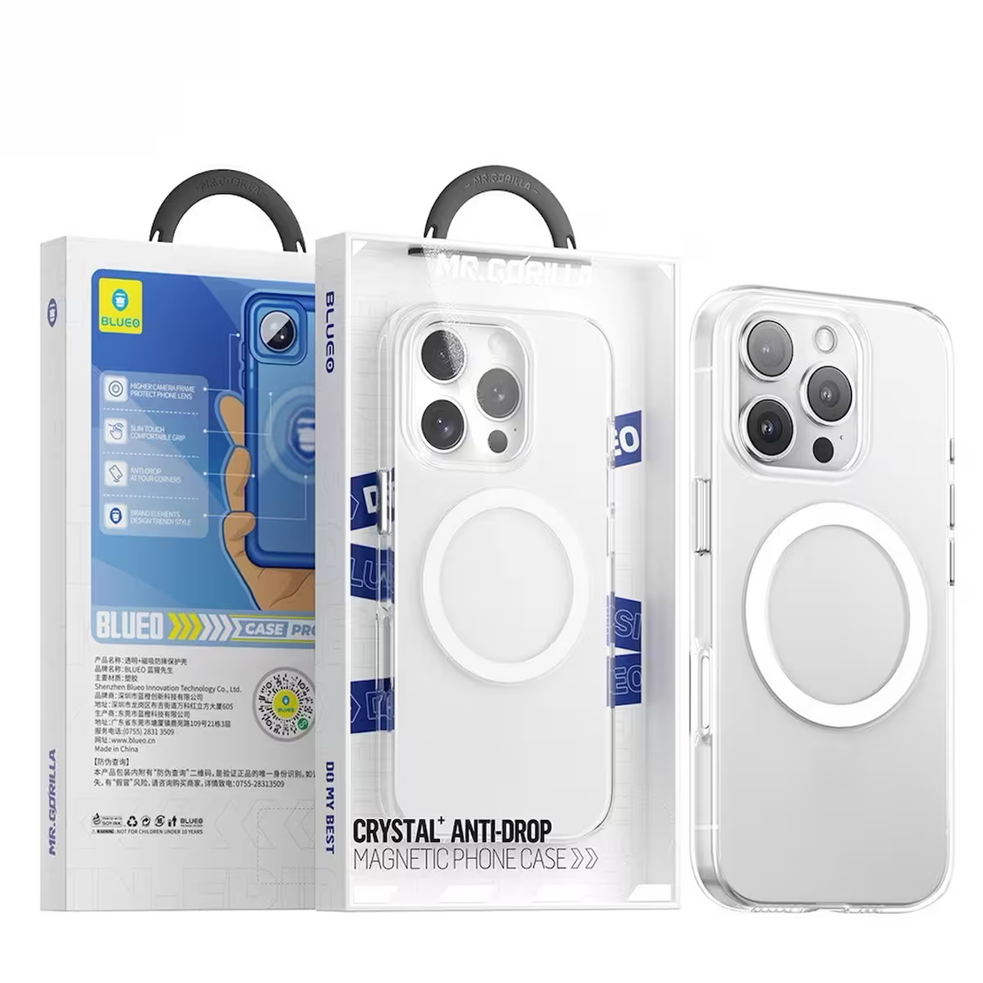 BLUEO Crystal Plus Anti-Drop Phone Case with Magnetic iPhone 16 Pro Max