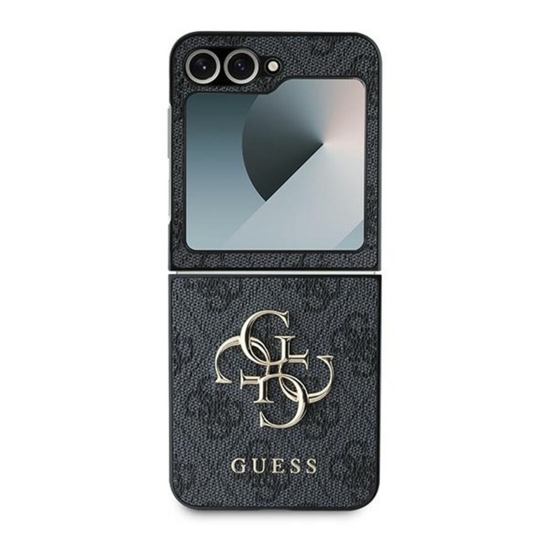 Guess GUHCZF64GMGGR Samsung Galaxy Z Flip6 F741 black Leather 4G Metal Logo