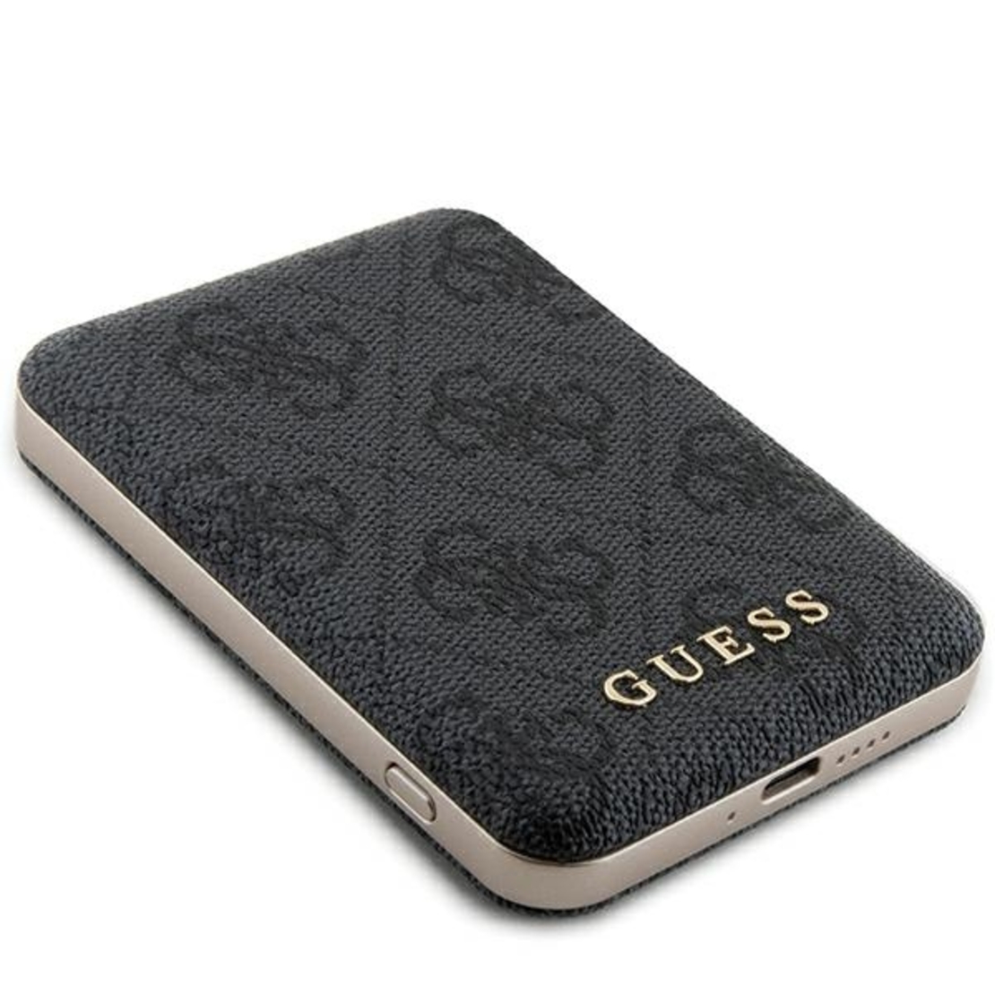 Guess Powerbank MagSafe 15W 5000mAh black 4G Leather Metal Logo MagSafe